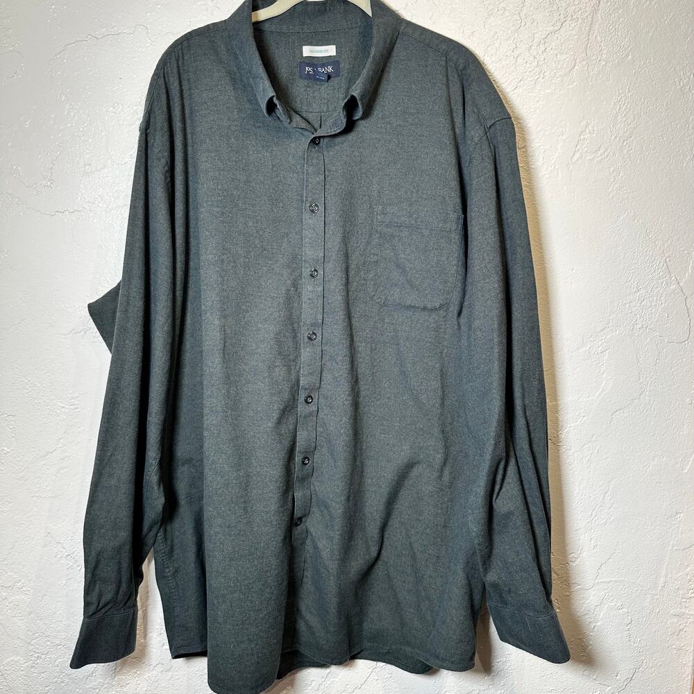 Jos.A.BANK Size 3XLT Tailored Fit Button Down Hunter Green Business Casual